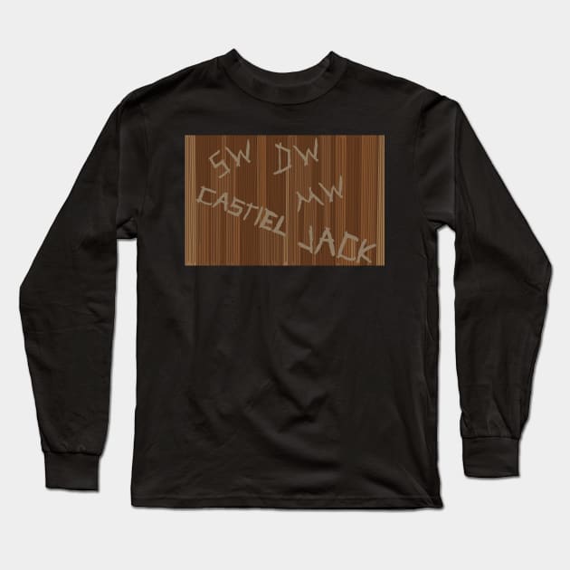 supernatural carved initials in table Long Sleeve T-Shirt by Moonsong